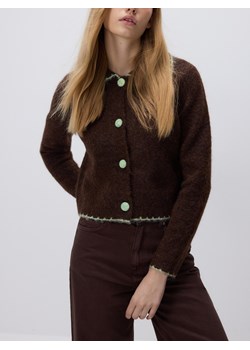 Reserved - Kardigan z kołnierzykiem - brązowy ze sklepu Reserved w kategorii Swetry damskie - zdjęcie 187820846