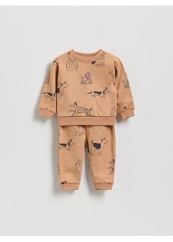 Reserved - Bawełniany komplet z nadrukiem - brązowy ze sklepu Reserved w kategorii Komplety niemowlęce - zdjęcie 187820899