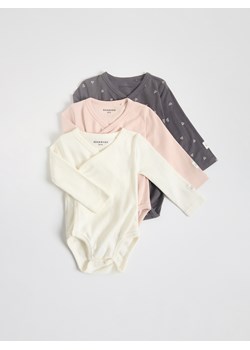 Reserved - Bawełniane body 3 pack - ciemnoszary ze sklepu Reserved w kategorii Body niemowlęce - zdjęcie 187821129