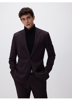 Reserved - Marynarka slim fit z domieszką wiskozy - mahoniowy ze sklepu Reserved w kategorii Marynarki męskie - zdjęcie 187821187