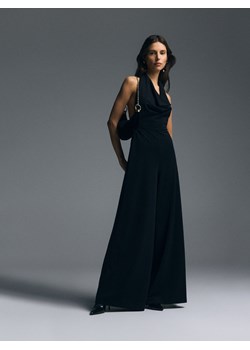 Reserved - Kombinezon z szerokimi nogawkami - czarny ze sklepu Reserved w kategorii Kombinezony damskie - zdjęcie 187821247