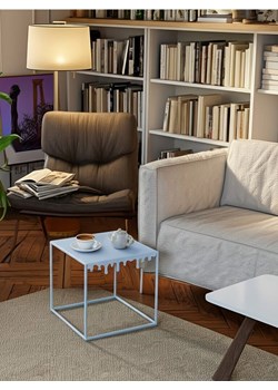 Sinsay - Metalowy stolik z dekoracyjnym brzegiem - błękitny ze sklepu Sinsay w kategorii Stoliki kawowe - zdjęcie 187821819