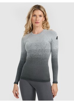 Damska bielizna termoaktywna (góra) 4F 4FWAW25USEAF212 - szara ze sklepu Sportstylestory.com w kategorii Bielizna termoaktywna damska - zdjęcie 187821947