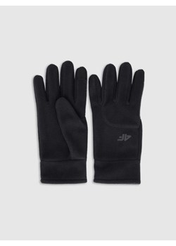 Rękawiczki polarowe Touch Screen uniseks 4F 4FWMM00AFGLU184 - czarne ze sklepu Sportstylestory.com w kategorii Rękawiczki męskie - zdjęcie 187821978