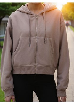 Sinsay - Bluza z kapturem z zapięciem - beżowy ze sklepu Sinsay w kategorii Bluzy damskie - zdjęcie 187823479