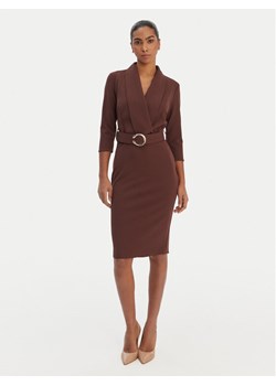 Rinascimento Sukienka koktajlowa CFC0126777003 Brązowy Slim Fit ze sklepu MODIVO w kategorii Sukienki - zdjęcie 187823687