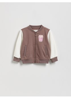 Reserved - Bluza bomber z nadrukiem - brązowy ze sklepu Reserved w kategorii Bluzy dziewczęce - zdjęcie 187823949