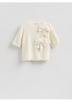 Reserved - Sweter z kokardami - kremowy ze sklepu Reserved w kategorii Swetry damskie - zdjęcie 187824615