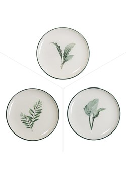 TABLE PASSION Talerze śniadaniowe (3 szt.) &quot;Floralia&quot; w kolorze biało-zielonym - Ø 20,5 cm ze sklepu Limango Polska w kategorii Naczynia - zdjęcie 187826016