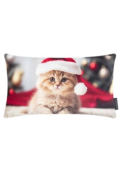 Magma Heimtex Poszewka &quot;Christmas Cat&quot; ze wzorem na poduszkę - 30 x 50 cm ze sklepu Limango Polska w kategorii Poduszki dekoracyjne - zdjęcie 187826225