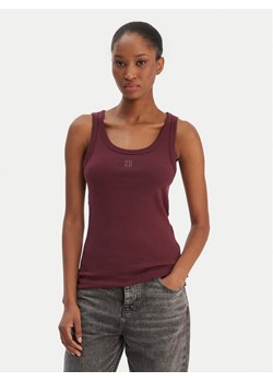 HUGO Top Datamia 50514489 Bordowy Slim Fit ze sklepu MODIVO w kategorii Bluzki damskie - zdjęcie 187828028