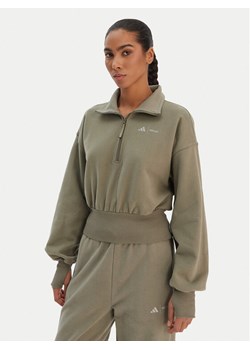 adidas Bluza JM1101 Zielony Loose Fit ze sklepu MODIVO w kategorii Bluzy damskie - zdjęcie 187828096