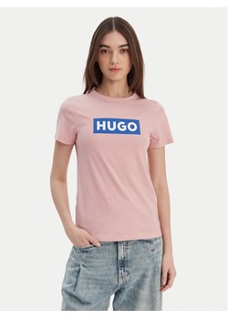 HUGO T-Shirt Classic 50510772 Różowy Slim Fit ze sklepu MODIVO w kategorii Bluzki damskie - zdjęcie 187828097