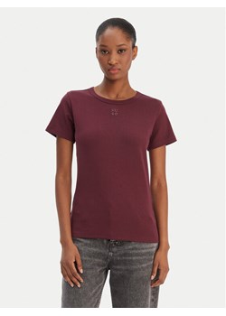 HUGO T-Shirt Deloris 50512002 Bordowy Regular Fit ze sklepu MODIVO w kategorii Bluzki damskie - zdjęcie 187828177