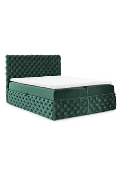 Zielone welurowe łóżko pikowane z pojemnikiem 5 rozmiarów M4-B90 ze sklepu Edinos.pl w kategorii Łóżka i materace - zdjęcie 187829408