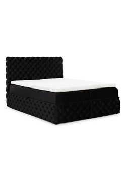 Czarne welurowe łóżko pikowane 5 rozmiarów N2-B94 ze sklepu Edinos.pl w kategorii Łóżka i materace - zdjęcie 187829409