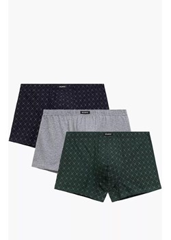3-pack bokserki męskie 3MH-216-GRA/SZM/ZIEC, Kolor granatowo-szaro-zielony, Rozmiar L, ATLANTIC ze sklepu Intymna w kategorii Majtki męskie - zdjęcie 187829507