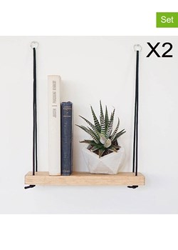 Magenta Home Półki ścienne (2 szt.) w kolorze jasnobrązowym - 40 x 50 x 13 cm ze sklepu Limango Polska w kategorii Regały i witryny - zdjęcie 187830245