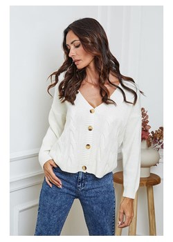 So Cachemire Kardigan &quot;Laem&quot; w kolorze kremowym ze sklepu Limango Polska w kategorii Swetry damskie - zdjęcie 187830329