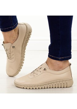 Beżowe skórzane półbuty damskie T.Sokolski 4000 ze sklepu suzana.pl w kategorii Półbuty damskie - zdjęcie 187831177