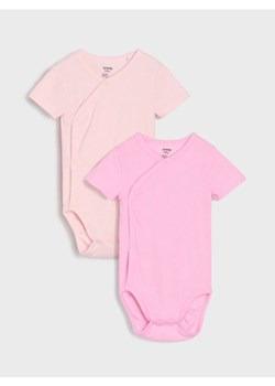 Sinsay - Body z prążkowanej dzianiny 2 pack - różowy ze sklepu Sinsay w kategorii Body niemowlęce - zdjęcie 187832367