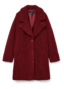 Vero Moda Płaszcz pluszowy w kolorze bordowym ze sklepu Limango Polska w kategorii Płaszcze damskie - zdjęcie 187833139