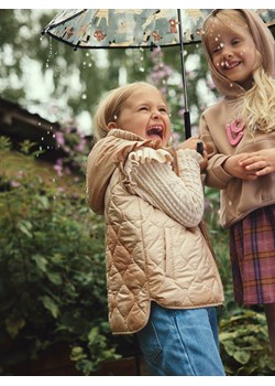 Reserved - Pikowana kamizelka z kapturem - beżowy ze sklepu Reserved w kategorii Kamizelki dziewczęce - zdjęcie 187849125