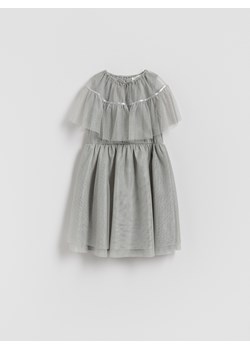 Reserved - Wzorzysta sukienka z bolerkiem - jasnoszary ze sklepu Reserved w kategorii Sukienki dziewczęce - zdjęcie 187849187
