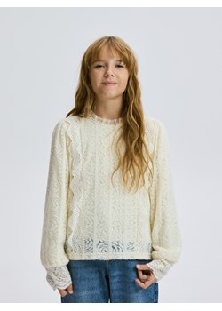 Reserved - Ażurowa bluzka - kremowy ze sklepu Reserved w kategorii Bluzki dziewczęce - zdjęcie 187849367