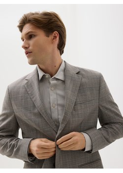 Reserved - Marynarka slim fit w kratę - brązowy ze sklepu Reserved w kategorii Marynarki męskie - zdjęcie 187849687