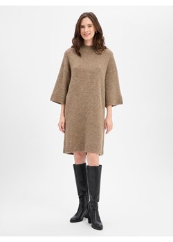 Opus Damska sukienka z dzianiny z wełną - Waliet Kobiety Sztuczne włókno taupe marmurkowy ze sklepu vangraaf w kategorii Sukienki - zdjęcie 187849966