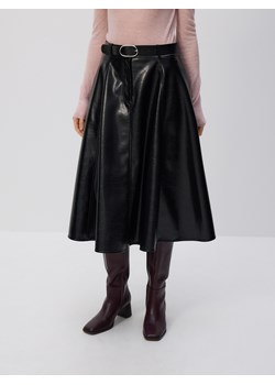 Reserved - Spódnica z imitacji skóry z paskiem - czarny ze sklepu Reserved w kategorii Spódnice - zdjęcie 187849976