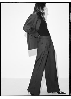 Reserved - Szerokie spodnie z wełną - zielony ze sklepu Reserved w kategorii Spodnie damskie - zdjęcie 187850318