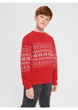Sinsay - Świąteczny sweter z zimowym skandynawskim wzorem - czerwony ze sklepu Sinsay w kategorii Swetry chłopięce - zdjęcie 187850705