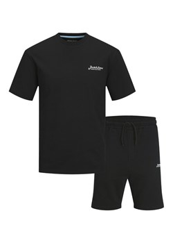 Jack & Jones Komplet t-shirt i szorty sportowe Beau 12277466 Czarny Relaxed Fit ze sklepu MODIVO w kategorii Spodenki męskie - zdjęcie 187851666