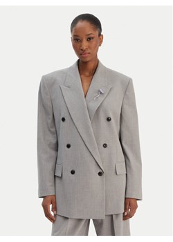 HUGO Marynarka Antegi 50554018 Szary Relaxed Fit ze sklepu MODIVO w kategorii Marynarki damskie - zdjęcie 187851718