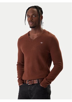 Gant Sweter 8050274 Brązowy Regular Fit ze sklepu MODIVO w kategorii Swetry męskie - zdjęcie 187851739