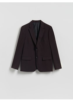 Reserved - Marynarka slim fit z domieszką wiskozy - mahoniowy ze sklepu Reserved w kategorii Marynarki męskie - zdjęcie 187852697