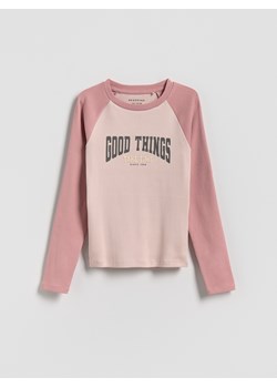 Reserved - Koszulka z nadrukiem - różowy ze sklepu Reserved w kategorii Bluzki dziewczęce - zdjęcie 187853867