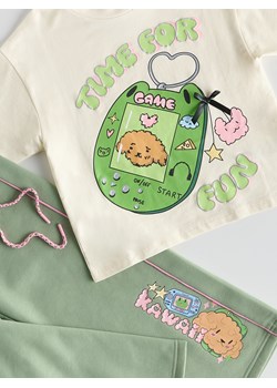 Reserved - Bawełniany t-shirt z nadrukiem Boffie & Poko - kremowy ze sklepu Reserved w kategorii T-shirty chłopięce - zdjęcie 187853877