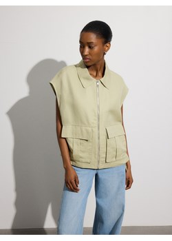 Reserved - Oversizowa kamizelka z lnem - jasnozielony ze sklepu Reserved w kategorii Kamizelki damskie - zdjęcie 187854488