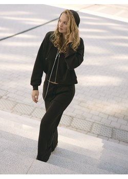 Reserved - Spodnie z szeroką nogawką - ciemnobrązowy ze sklepu Reserved w kategorii Spodnie damskie - zdjęcie 187854516