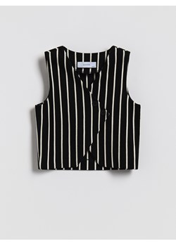 Reserved - Elegancka kamizelka w paski - czarny ze sklepu Reserved w kategorii Kamizelki dziewczęce - zdjęcie 187854537