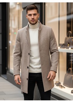 Płaszcz męski jednorzędowy brązowy Dstreet CX0442 ze sklepu DSTREET.PL w kategorii Płaszcze męskie - zdjęcie 187855017