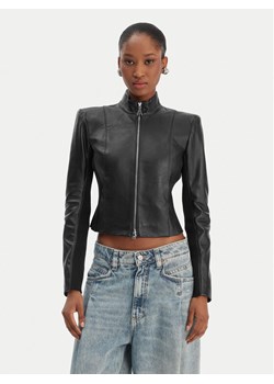 Patrizia Pepe Kurtka skórzana CO0001/L1HZ-K103 Czarny Regular Fit ze sklepu MODIVO w kategorii Kurtki damskie - zdjęcie 187855786
