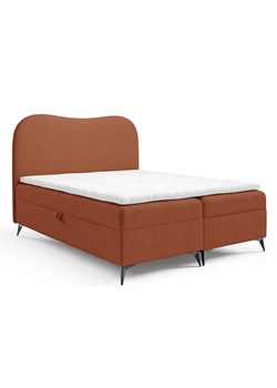Pomarańczowe tapicerowane łózko kontynentalne  H4-Z02 ze sklepu Edinos.pl w kategorii Łóżka i materace - zdjęcie 187856395