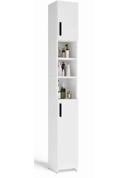 Wysoka biała szafka łazienkowa T7-L28 ze sklepu Edinos.pl w kategorii Szafki i regały łazienkowe - zdjęcie 187856476