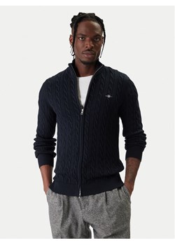 Gant Kardigan 8050604 Granatowy Slim Fit ze sklepu MODIVO w kategorii Swetry męskie - zdjęcie 187857578
