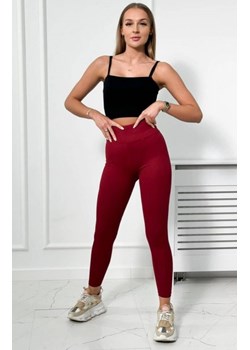 Spodnie leginsy w prążek bordowe ze sklepu intimiti.pl w kategorii Spodnie damskie - zdjęcie 187858485
