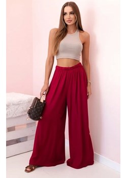 Spodnie damskie szerokie z gumką w pasie bordowe ze sklepu intimiti.pl w kategorii Spodnie damskie - zdjęcie 187858539